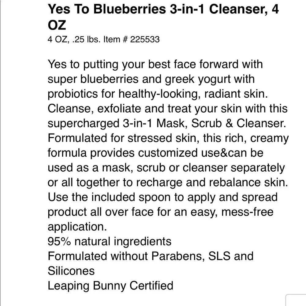 Yes to superblueberries recharging 3 in 1 mask